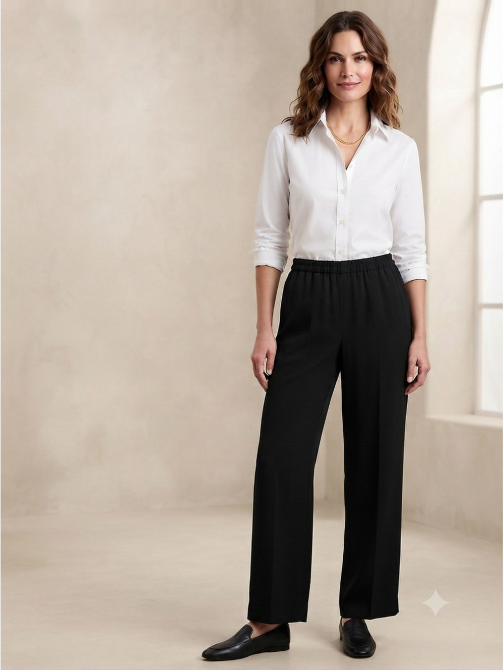 Elliott Lauren Black Elastic Waist Dress Pants Size Large